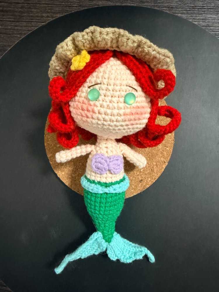 Handcrafted Amigurumi Set: Mermaid, Little Coal Sprite, Country Bunny & Little Mouse, Sold in Minimum 4 Pieces