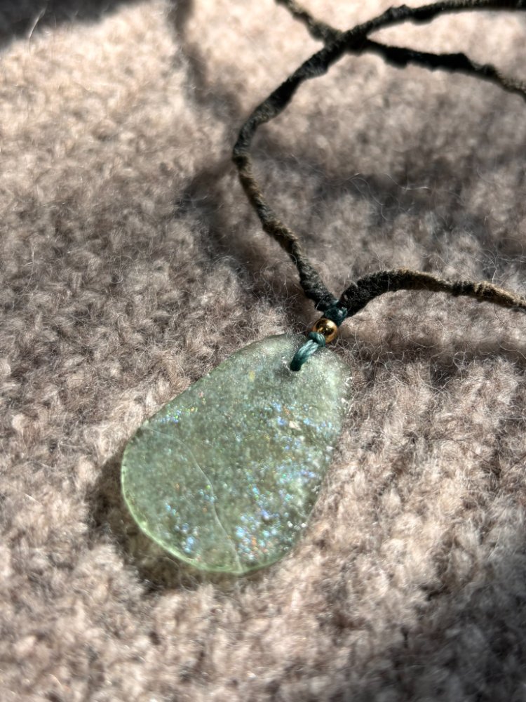 Roman Glass Hand-Knotted Plant-Dyed Necklace
