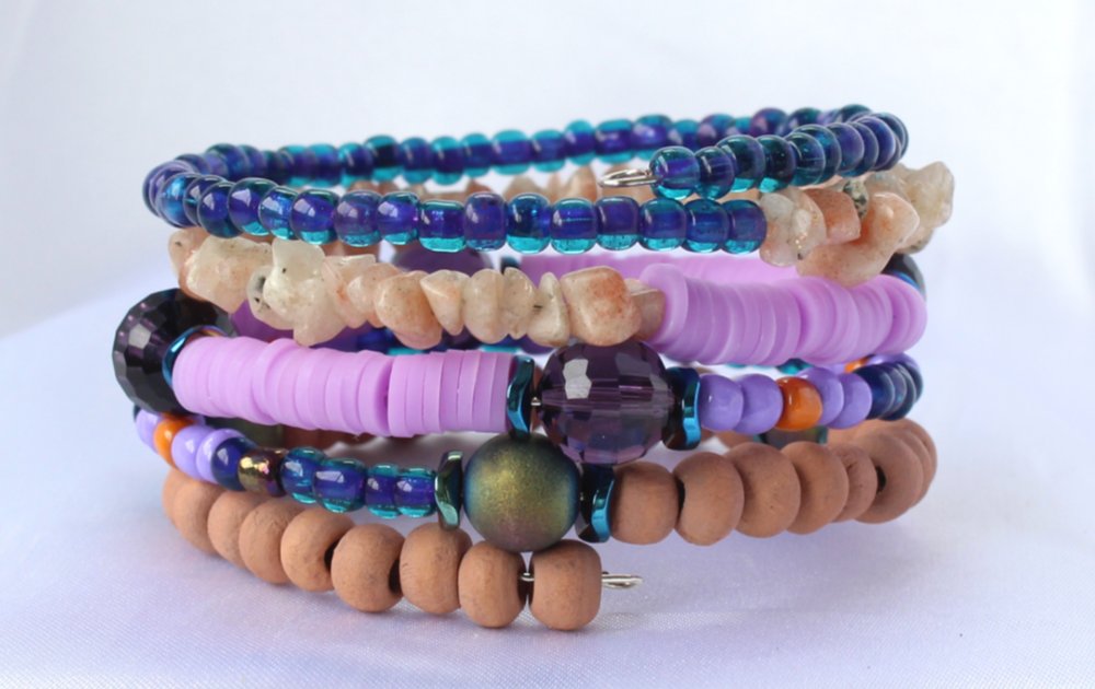 Tea Gardens Memory Wire Bracelet
