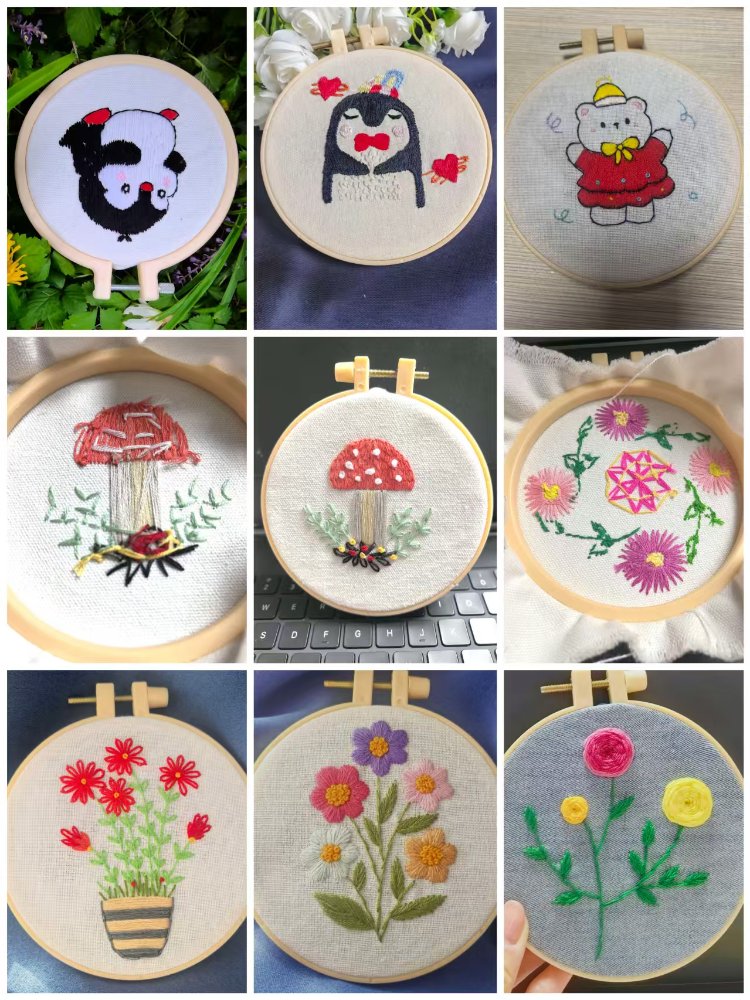 定制手工刺绣布片,多款花卉趣味图案,棉料材质,适合DIY改造、绷画装饰、服饰包包贴饰。手工制品存在细微差别